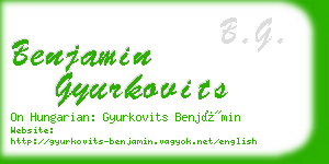 benjamin gyurkovits business card